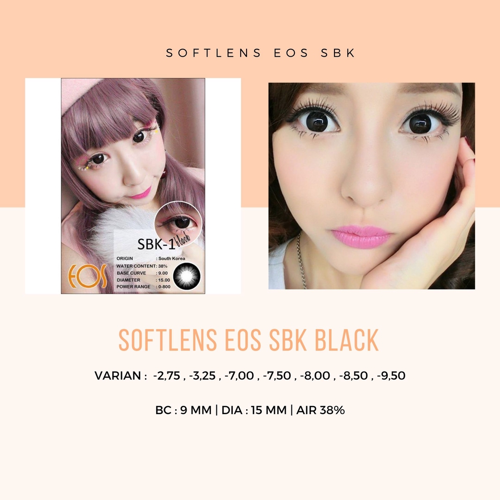 SOFTLENS EOS SBK BLACK - MINUS / SOFTLENS MATA / LENSA MATA