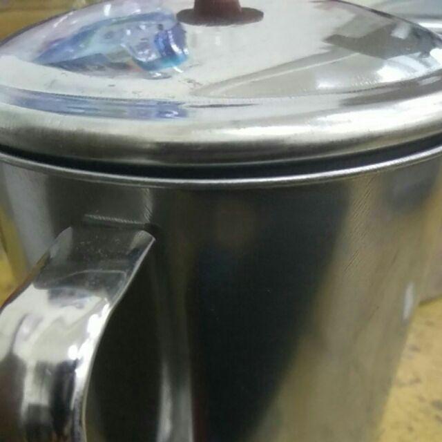 Mug Stainless 12 Cm Disertai Tutup Handle Stainless - Gelas Stainless 12cm Dengan Tutup