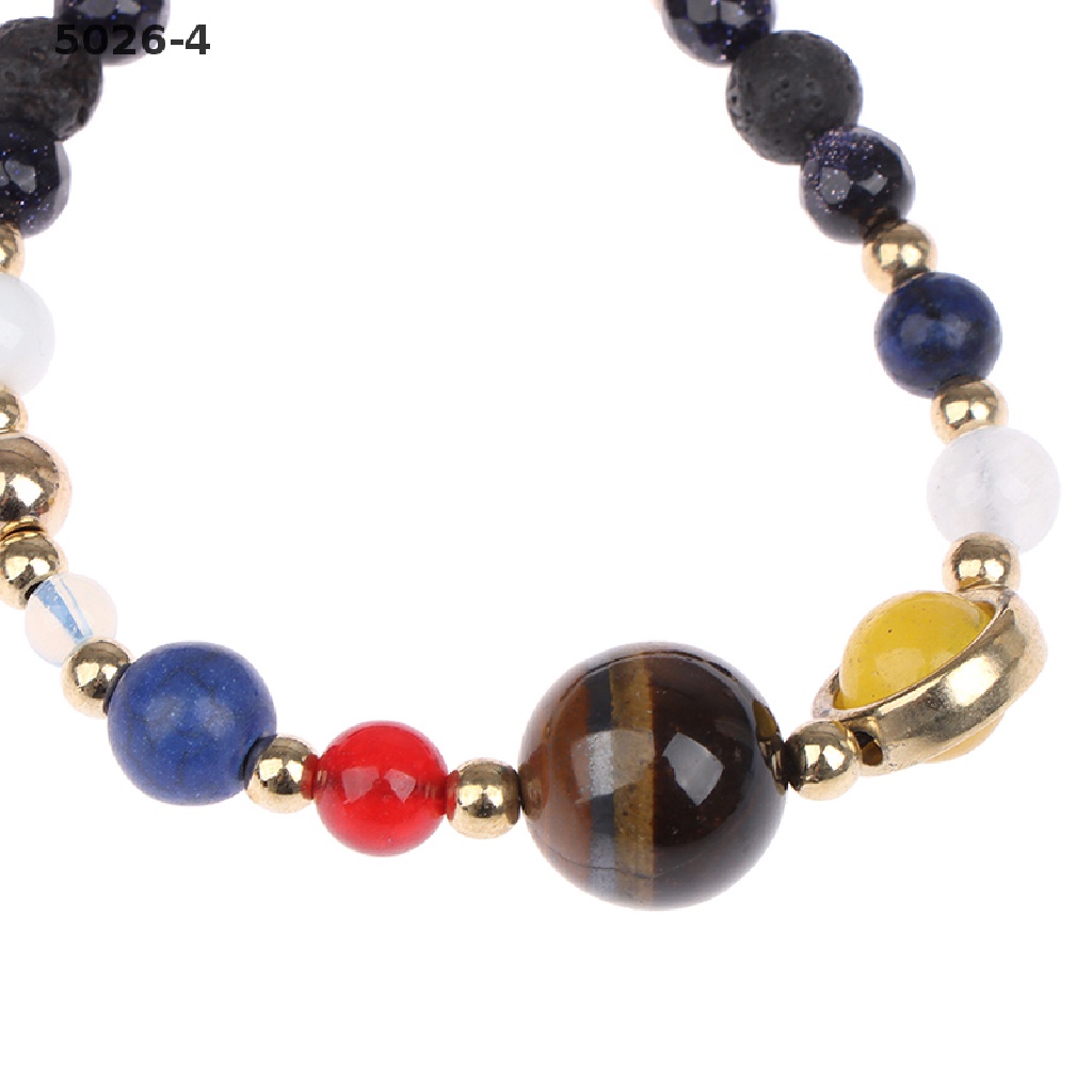 5026-4 Universe Solar System Eight Planet Stone Beads Bracelet Chain Jewelry Gifts 5026-4