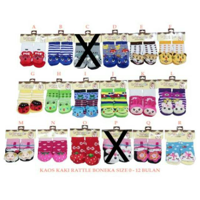 Kaos Kaki Rattle Anak / Baby Rattle Socks
