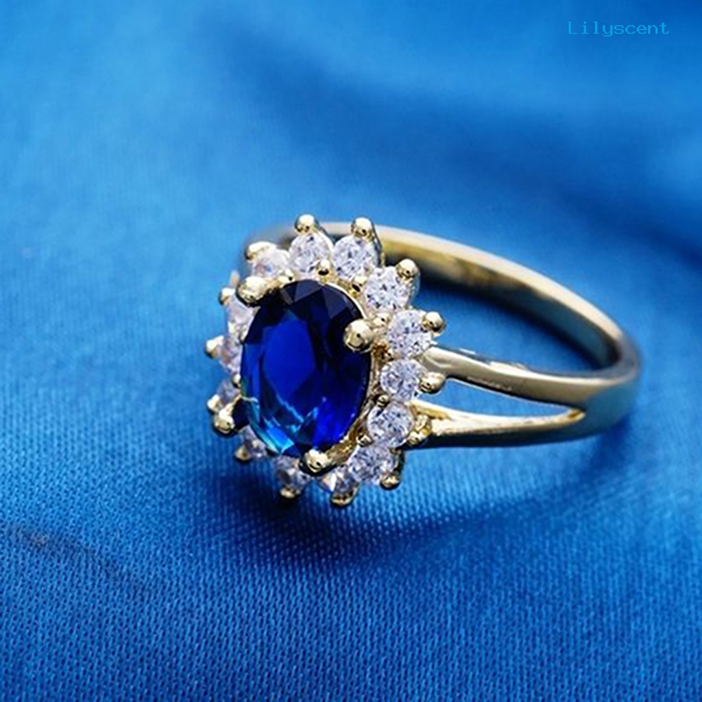 Ls Cincin Kawin Hias Berlian Imitasi Elegan Untuk Wanita / Prom / Hadiah