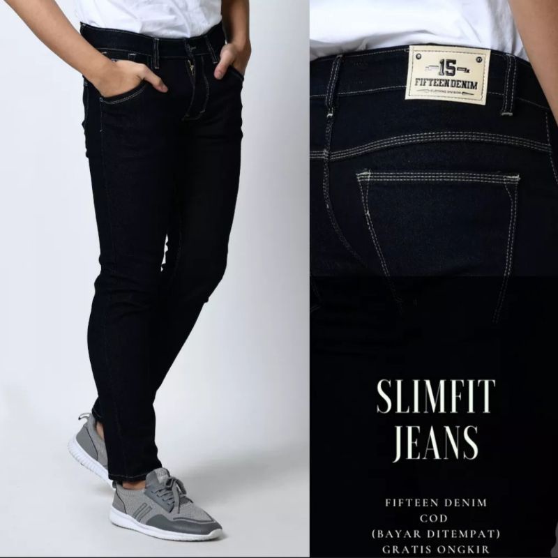 Celana Jeans Skiny Streetch Original Fifteen denim - Celana Jeans Pria