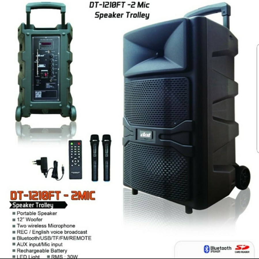 DAT DT 1210FT SPEAKER AKTIF WIRELESS 12 INCH PORTABLE DAT DT1201FT