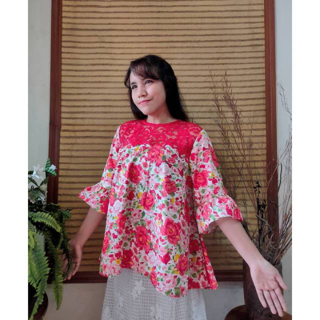 BLUS JUMBO Katun Brokat Celia