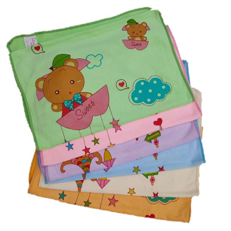 Handuk Bayi 100 x 50 cm Lovely angel Sablon Warna HANDUK TANGGUNG/MEDIUM BAHAN KATUN SERAP AIR AMAN