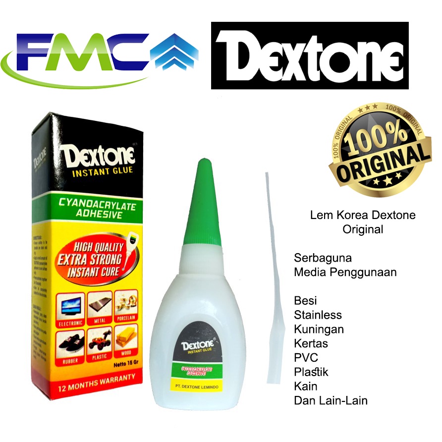 Lem Korea Dextone Original Lem Besi Stainless Kuningan Kain Sepatu Tetes Cair Super Kuat Power Glue