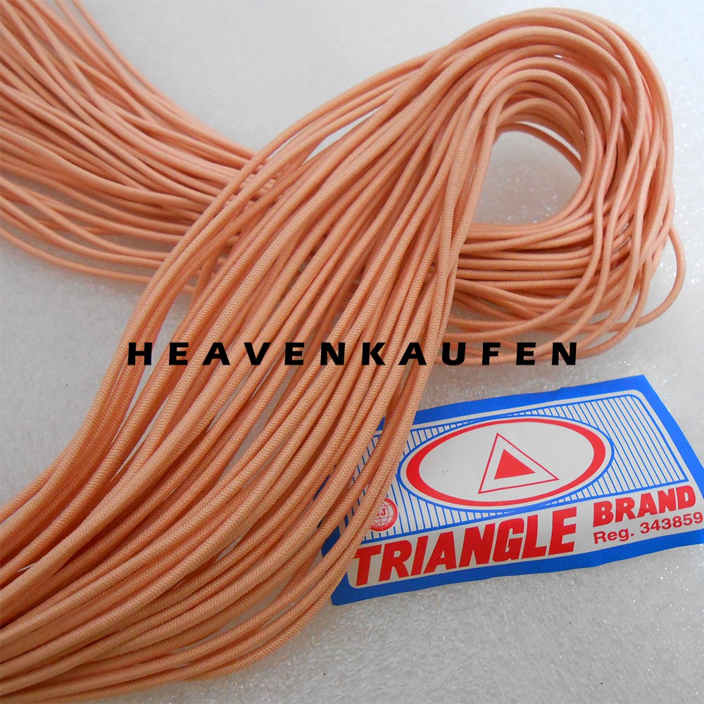 Tali Elastis Kecil 1,5 mm Warna Salem / Peach / Blewah Meteran