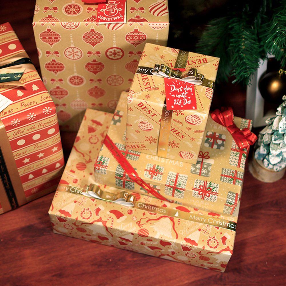 Solighter 70x50 cm Christmas Wrapping Paper Tahan Lama Salju Elk Dekorasi Pesta Merry Christmas Bungkus Kado