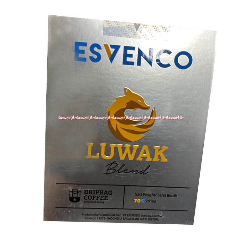 Esvenco Luwak Blend 70gr Dripbag Coffee Kopi Dengan Saringan Kopi Luwak Bubuk Es Venco Esfenko Coffee Drip Bag