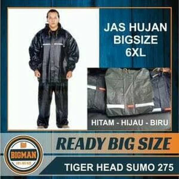 Jas Hujan BIG SIZE JUMBO SUMO 6XL EXTRA LARGE Merk TIGER HEAD 68275