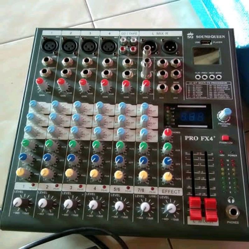 mixer soundqueen pro fx 4 efek nyes 4 chanel mono murah