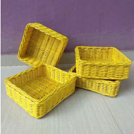 keranjang rotan nampan sedang/parcel/sovenir/kado wadah make up 25x25x9 cm