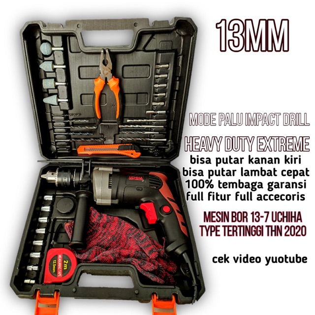 Mesin Bor Drill Bor Beton Bor Besi Bor Kayu UCHIHA Seri 13-7