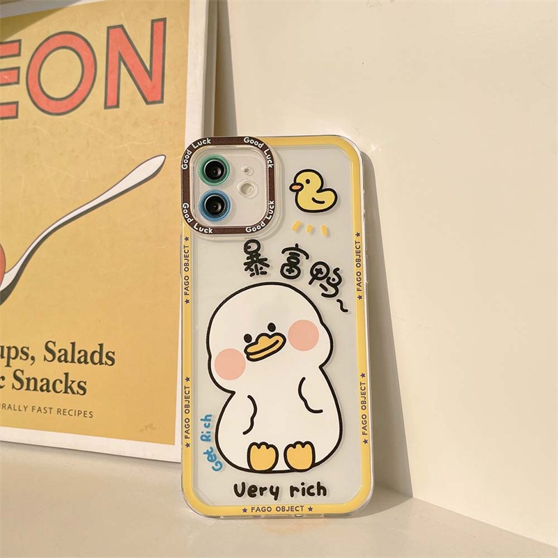 Soft Case Silikon Motif Bebek Putih Untuk Xiaomi Redmi Note 11 11s 10s 9 8 Pro 10A 10C 10 9A 9C 9T Mi 11 Lite 11T Pro Poco F3 X3 NFC Pro