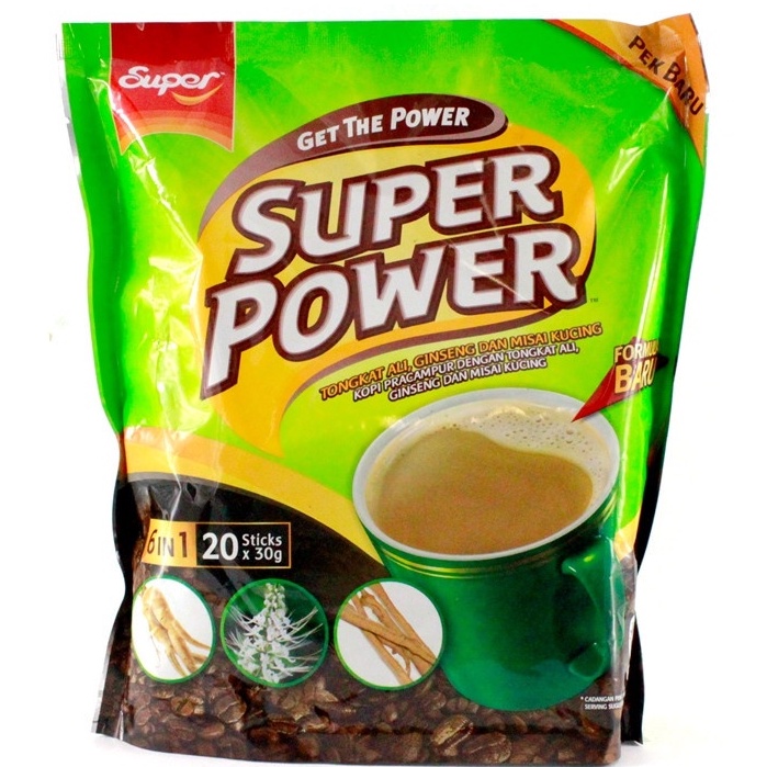

Super Power Kopi Pracampur Tongkat Ali 6 in 1 20 sticks x 30 gr Malaysia