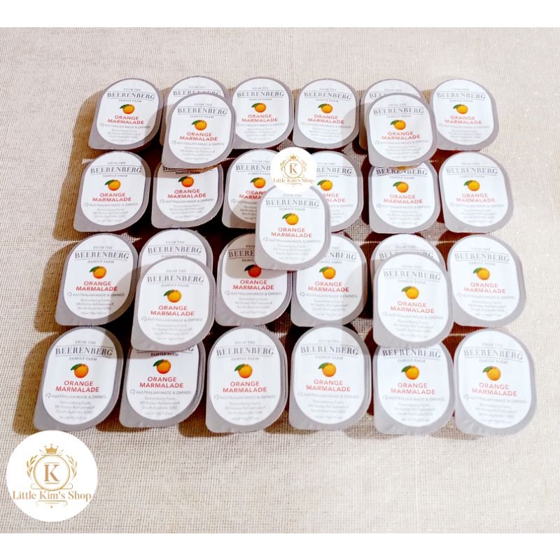 

READY EXP 02/25 - Beerenberg Farm Orange Marmalade Jam Single Pack 14 gr ( GLUTEN FREE - VEGAN ) / Selai Buah Jeruk / VIRALKAN / Airplane Food / Airlines Food / Topping Dessert / Topping Bread / Gluten Free / Little Kim's Shop