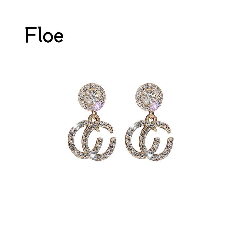 Fl Anting Tusuk Gantung Sterling Silver 925 Hias Berlian Gaya Mewah Hypoallergenic Untuk Wanita