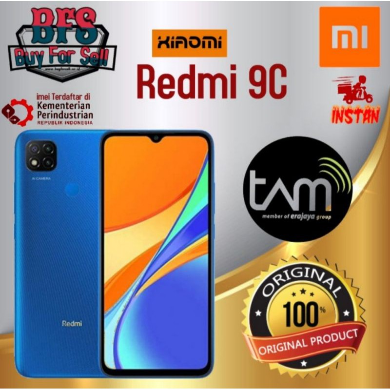 HP XIAOMI REDMI 9C RAM 4GB/64 GARANSI RESMI INDONESIA 1 TAHUN