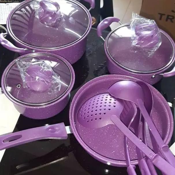 lιмιтed» PANCI SET 13 PCS TRI J BERGARANSI BAHAN SANGAT ISTIMEWA MARBLE ✢