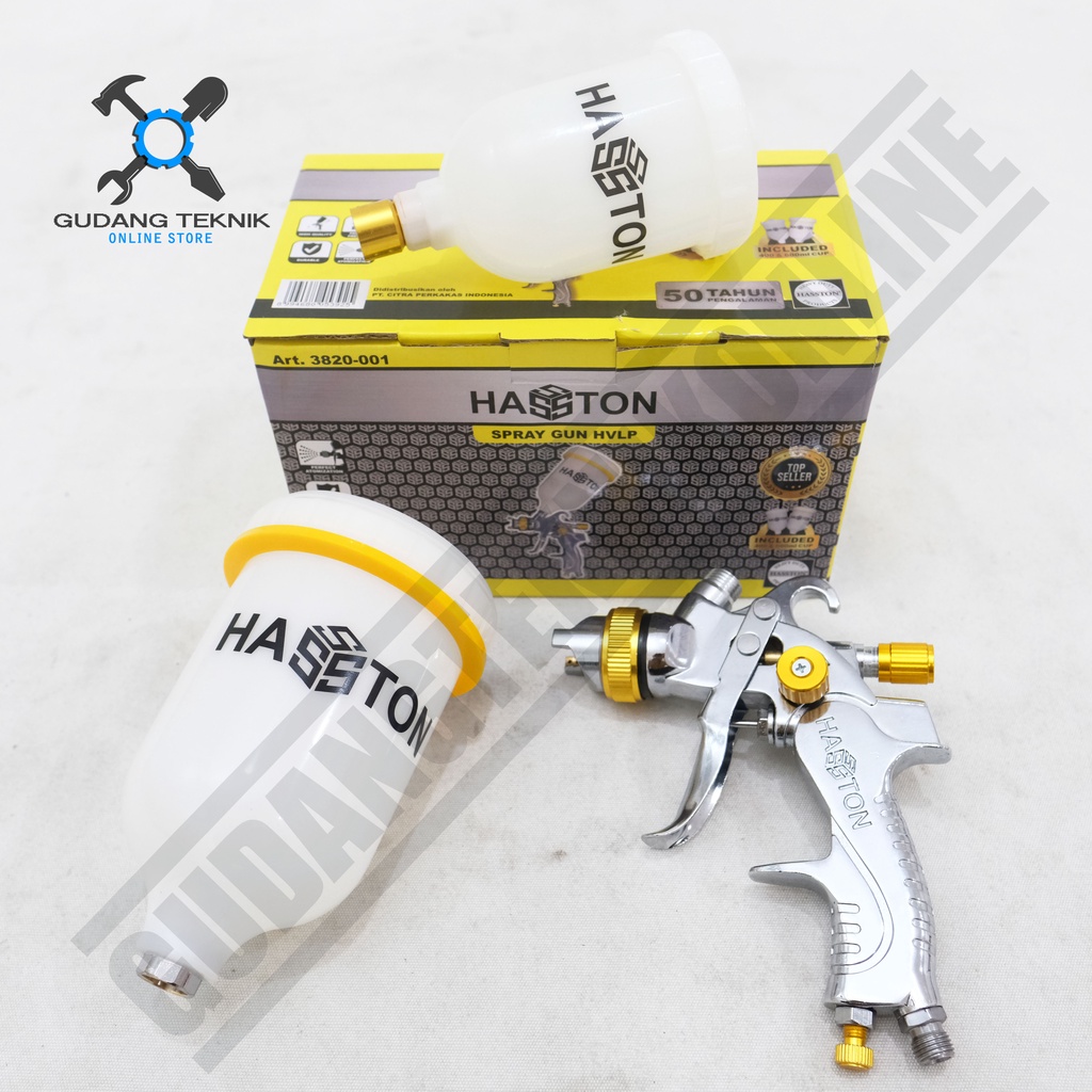 Spray Gun Hasston HVLP 2 Tabung 3820-001 / Alat Semprot Cat Tabung Atas Haston 2 Tabung Spray gun