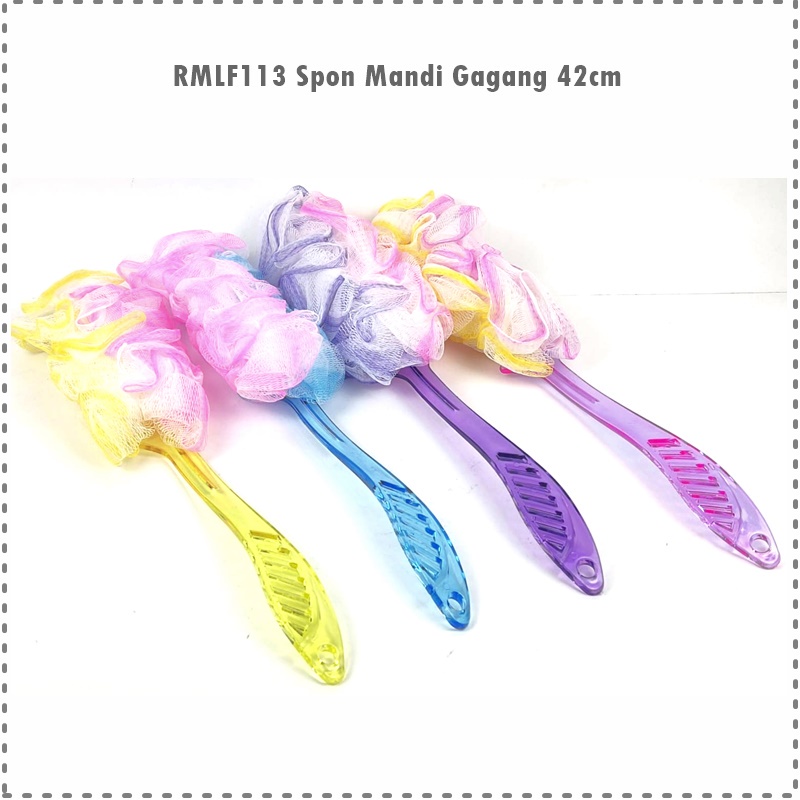 RMLF113 Spon Mandi/Shower Puff  Rainbow Gagang 42cm