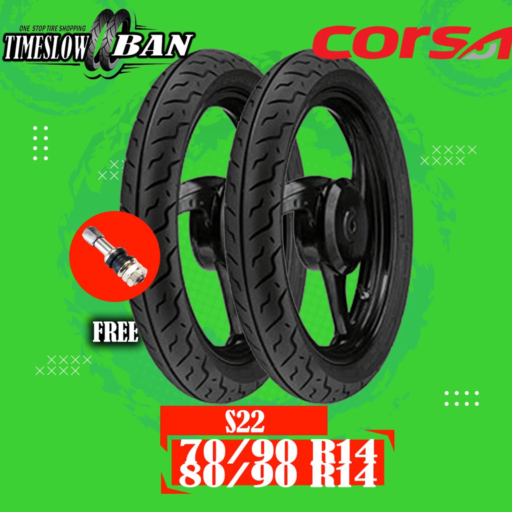 Paket Ban Motor Matic // CORSA S22 70/90 - 80/90 Ring 14 Tubeless ts209