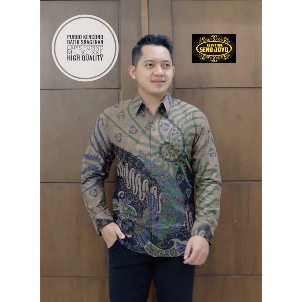 batik hijau LINTANG kemeja batik pria lengan panjang terbaru ORIGINAL BY SM BATIK