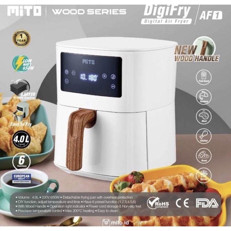 AIR FRYER LOW WATT MITO digital 4 LITER GARANSI RESMI