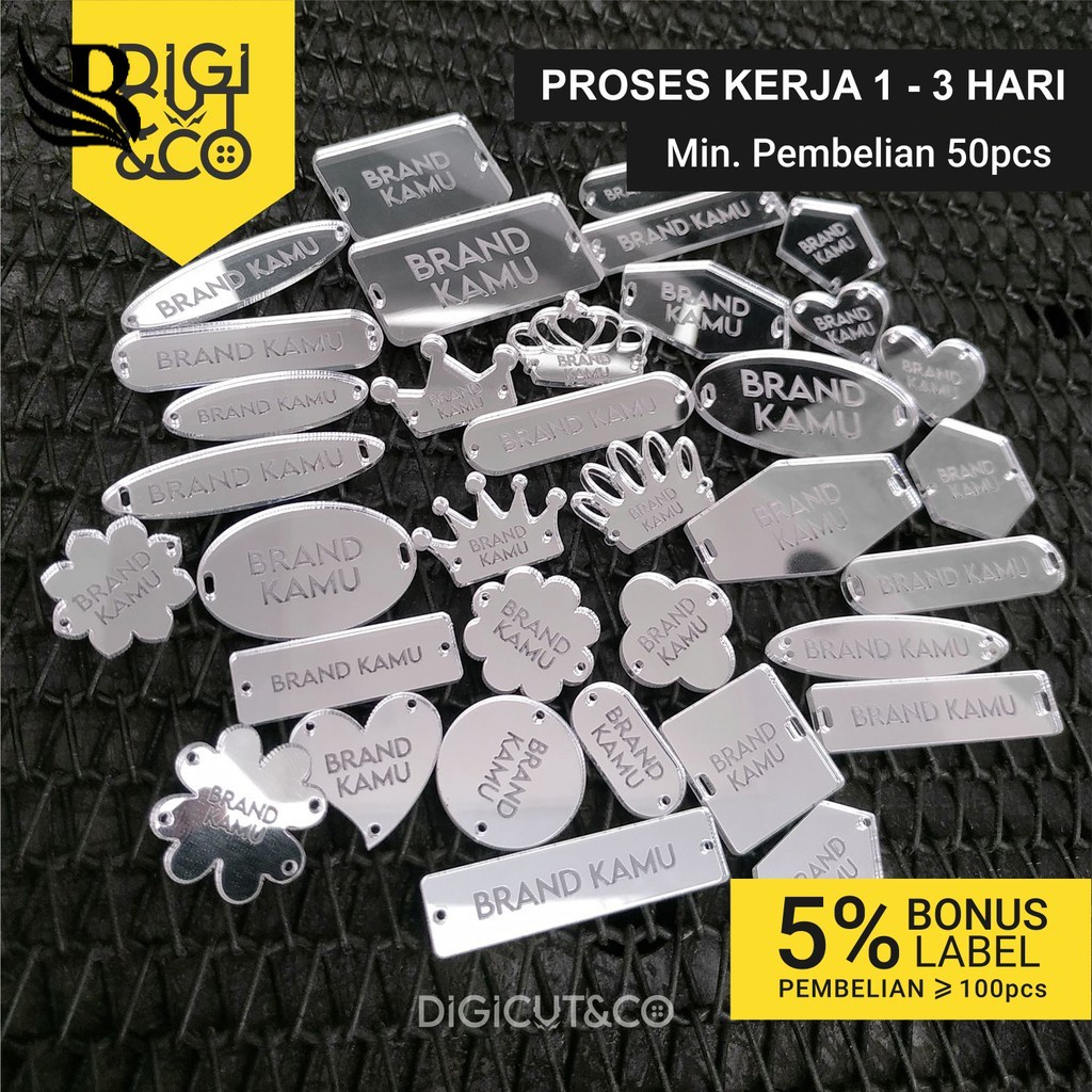 

Label Akrilik PERAK | Label Hijab Branding | Custom Cutting Label - BarakaOfficialid