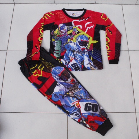 Setelan baju balap motor cross/baju cross anak size 2-12 thn