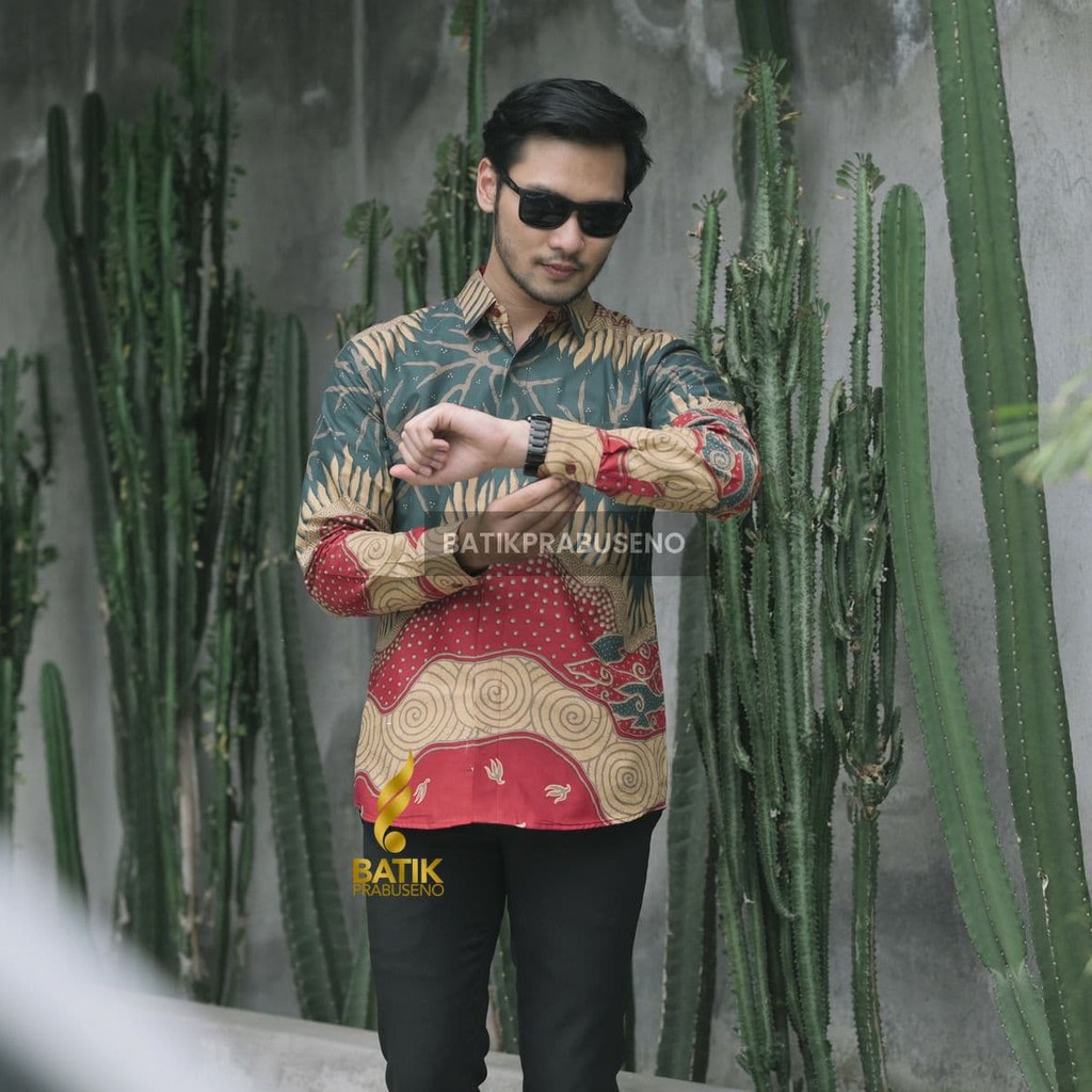 PRABUSENO BATIK TOHPATI KEMEJA BATIK PRIA LENGAN PANJANG SLIM FIT  ORIGINAL  PRABUSENO FULL FURING J