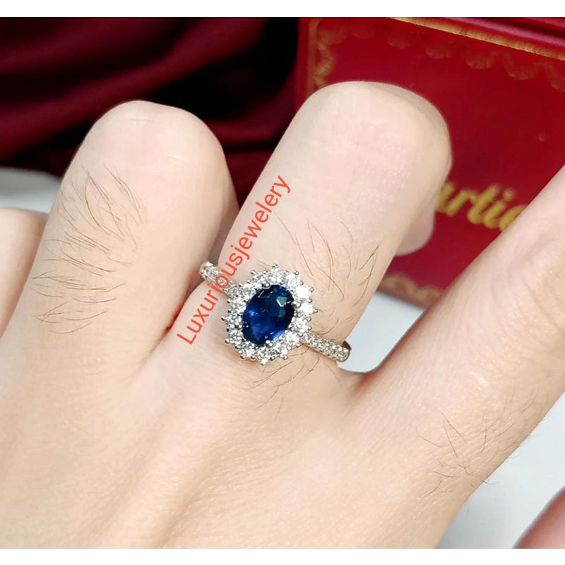 Luxuriousjewelery - Premium Quality Blue sapphire diamond Ring