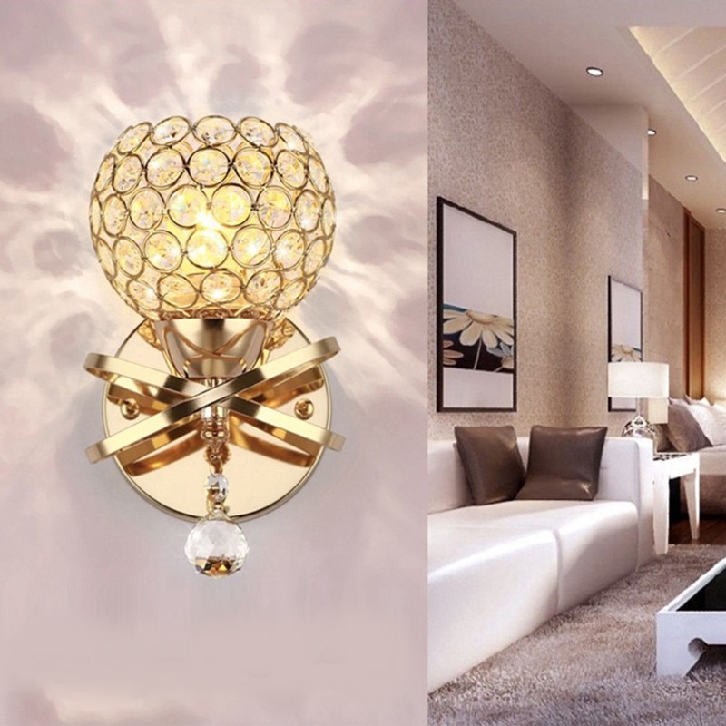 Lampu Dinding Kristal Gaya Modern Untuk Dekorasi Rumah Wall lamp E27