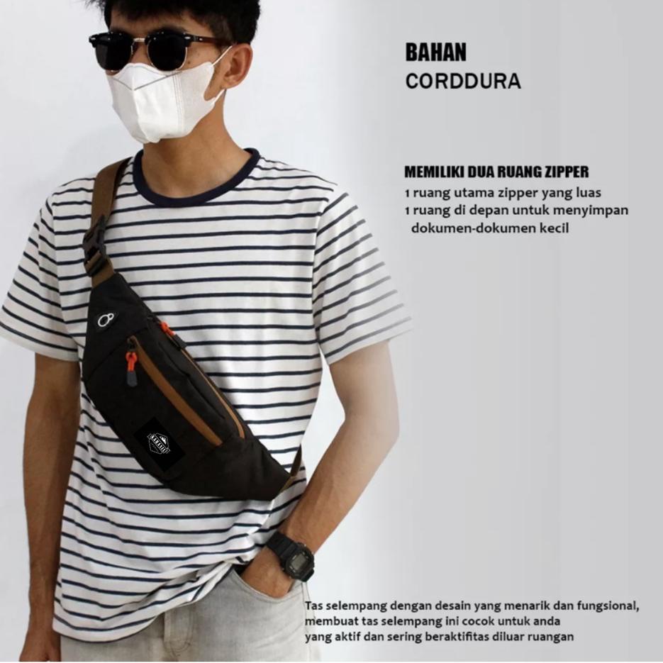 Terpercaya WB K02 - Tas Selempang Bahu Slempang Pinggang Waistbag Pria Wanita Cowok Cewek Original B