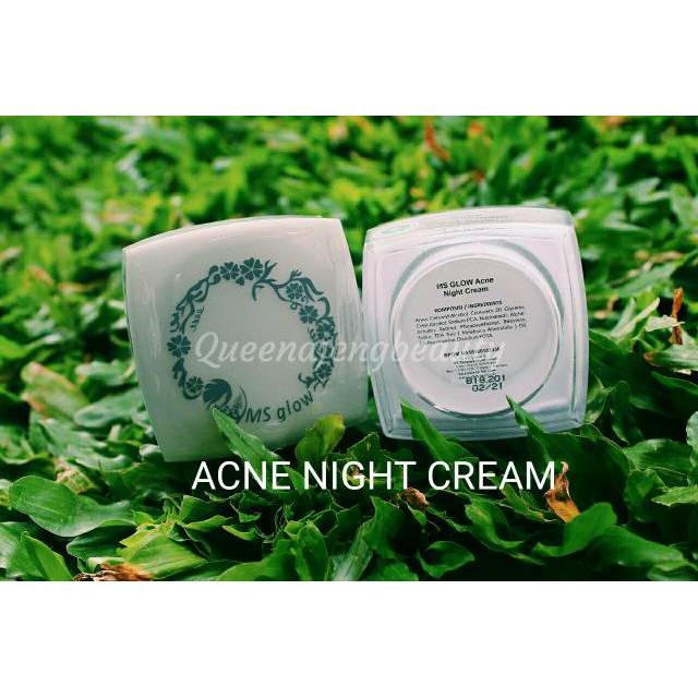 Acne night cream ms glow ori / krim malam acne ms glow/ krim malam jerawat ms glow cantik skincare