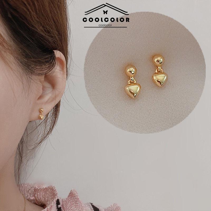 COD❤️1 pasang Anting Hati Kecil Wanita Aksesoris Fashion Mewah Korea Earrings panjang Dewasa Gaya Korea  Wanita Fashion Murah