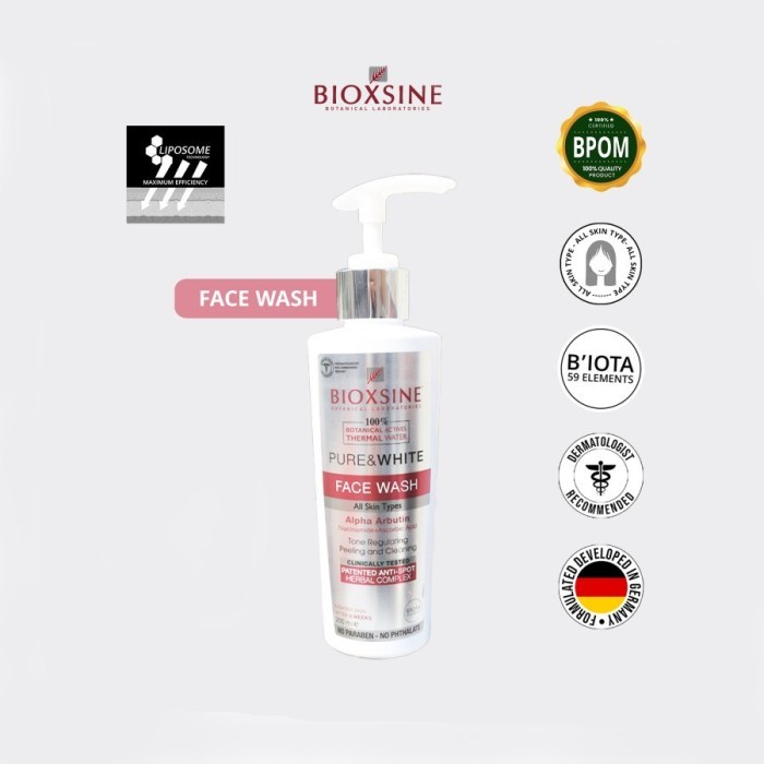 Bioxsine Pure &amp; White Face Wash 200ml BPOM