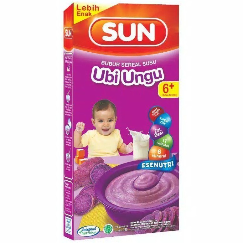 Sun Bubur Bayi 6+ Ubi Ungu 120 gr  - bubur sereal - makanan bayi usia 6 bulan+