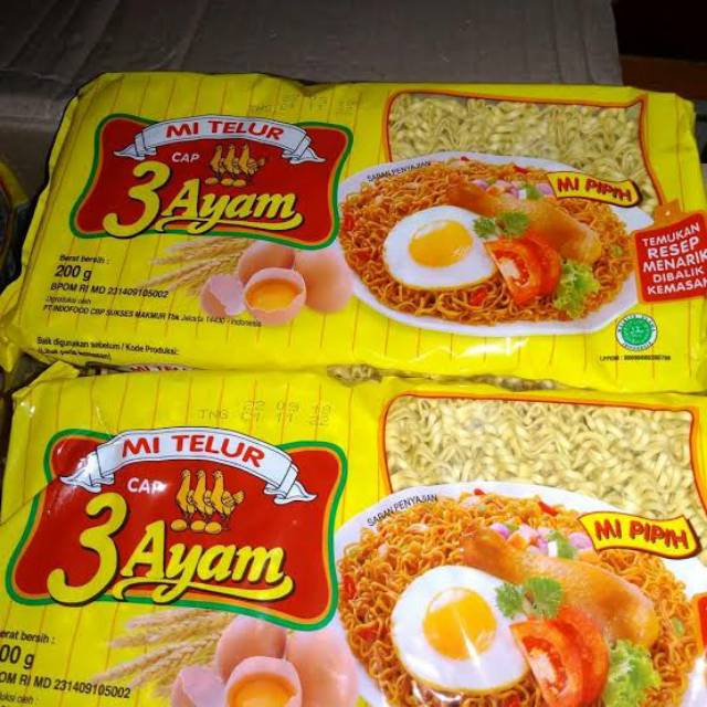 Mi Telur  Cap 3 Ayam  200gr Mie  Pipih Shopee Indonesia