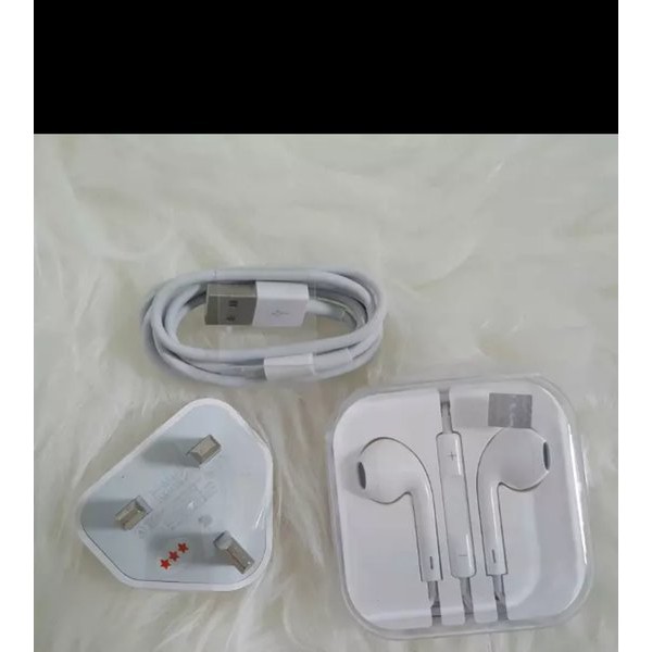 Penawaranspesial Charger Kaki 3 plus Headset for iPhone Ori OEM Berkualitas