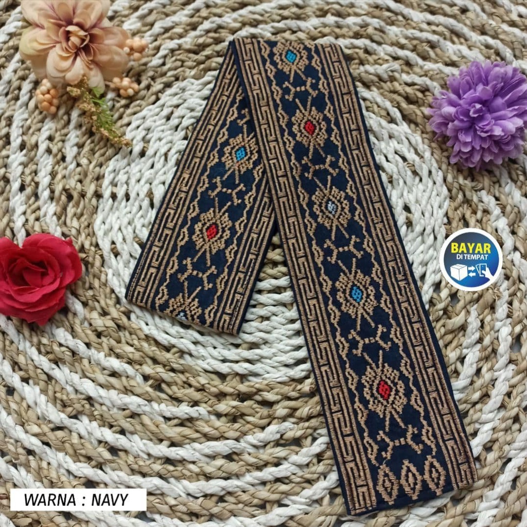 SudanBali Obi Bordir Bali Selendang Berkebaya Murah-Navy