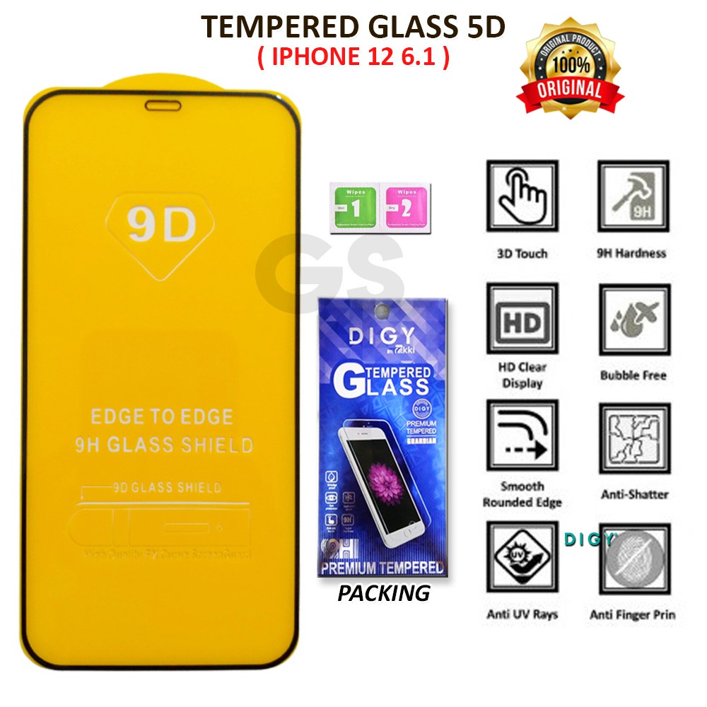 Tempered Glass 5D 10D Rakki Full Layar Iphone 12 5.4  12 PRO 6.1 12 PRO MAX 6.7 XR 6.1