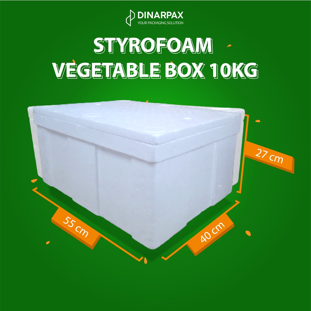 Jual Styrofoam Vegetable Box 10 Kg / DinarBox / Box buah / Box Sayur