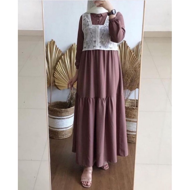 MODEL DRESS TERBARU 2021 | MODEL GAMIS BROKAT TERBARU 2021