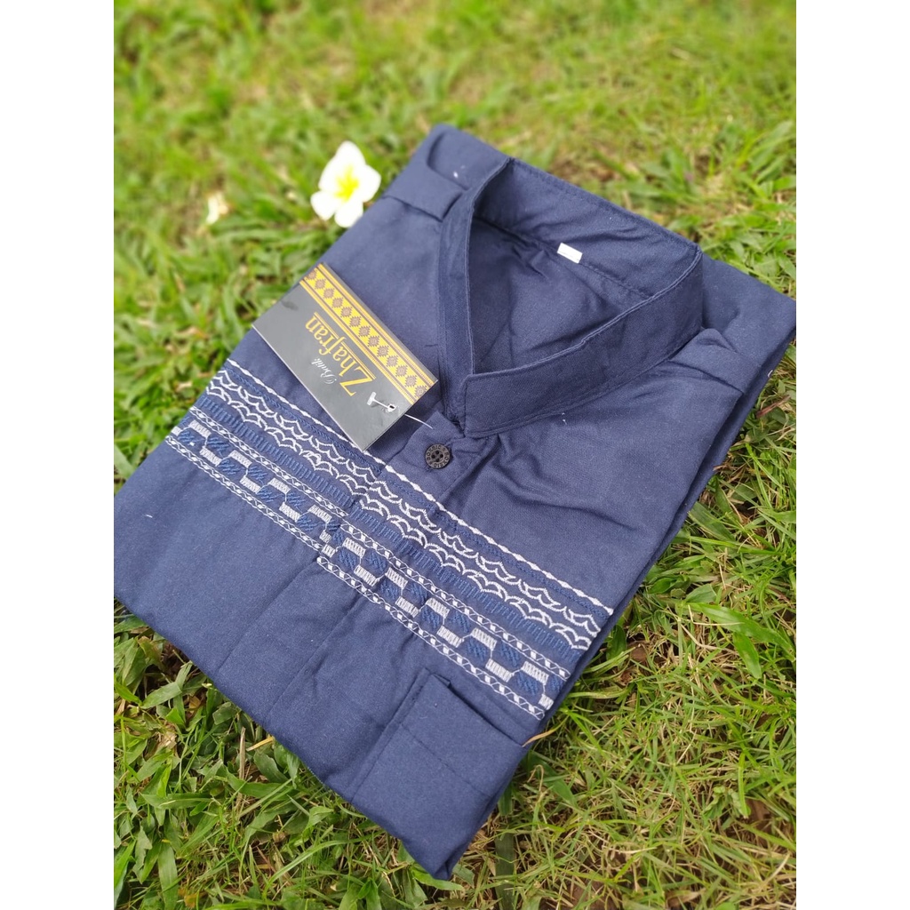 Grosir Baju koko murah/koko lengan pendek-navy (katun)