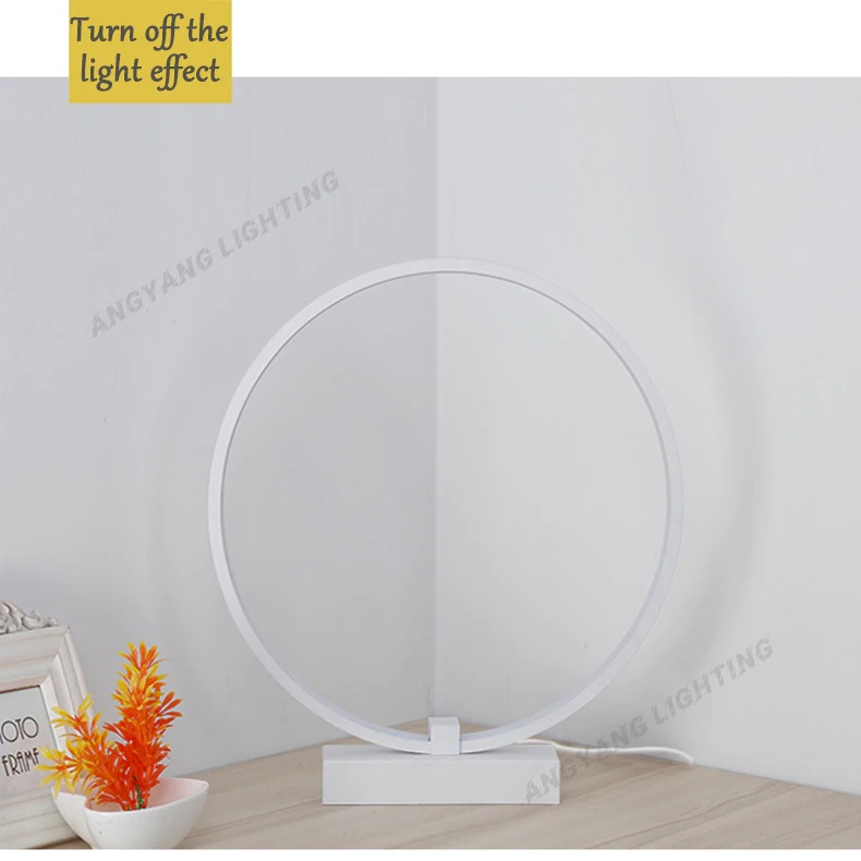 Lampu Hias LED Table Desk Lamp Big Ring 300mm 24W Cool White - KT2068 - White