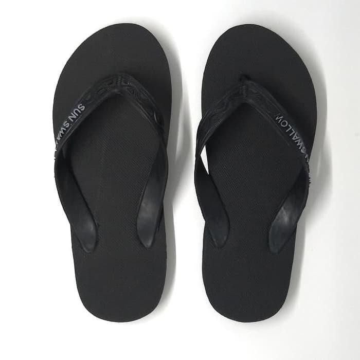 GROSIR Sandal Jepit Sun Swallow Hitam / Full Black Size 11