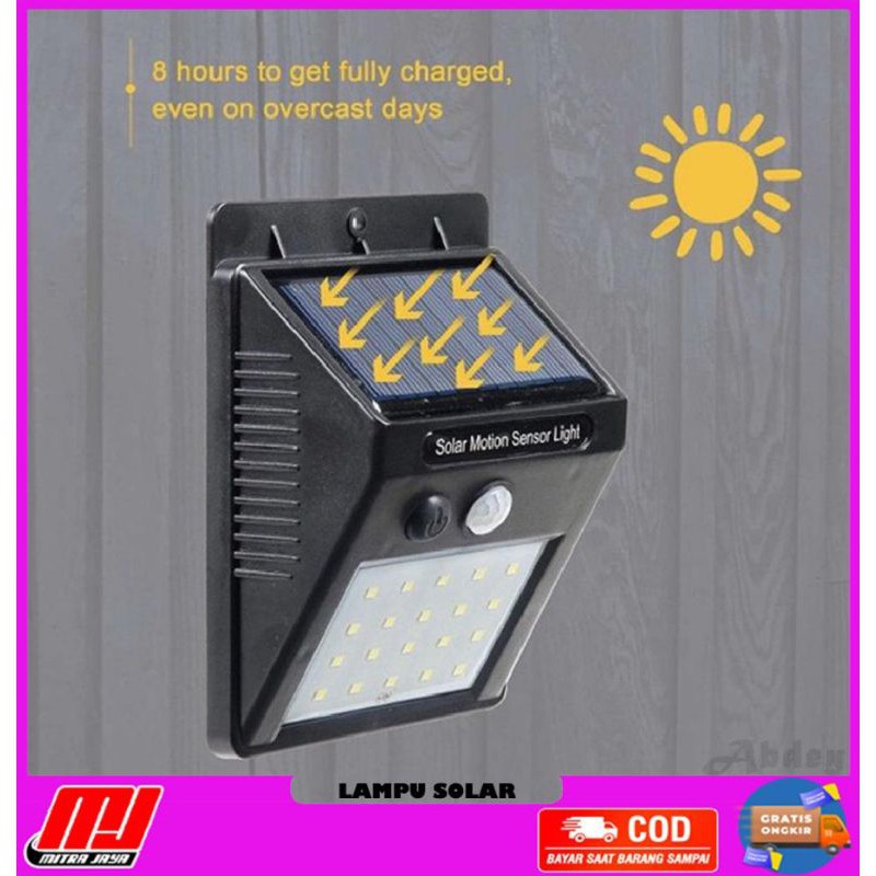 Lampu Solar 30 LED Wall Light Sensor Outdoor Waterproof Light Garden