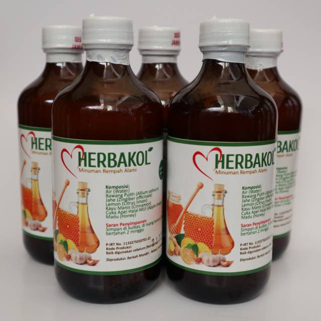 Ramuan Jus Herbal Bawang Putih Jahe Merah Lemon Cuka Apel Madu Cinnamon HERBAKOL