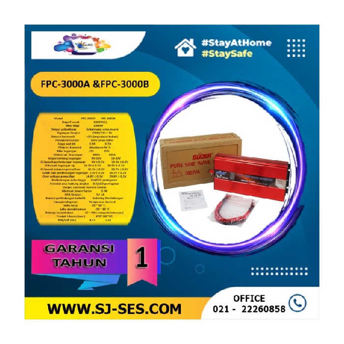 Pure Inverter Sinus 3000 Unik Limited FPC Watt 3000B  PSW Murni 24 Suoer  Volt